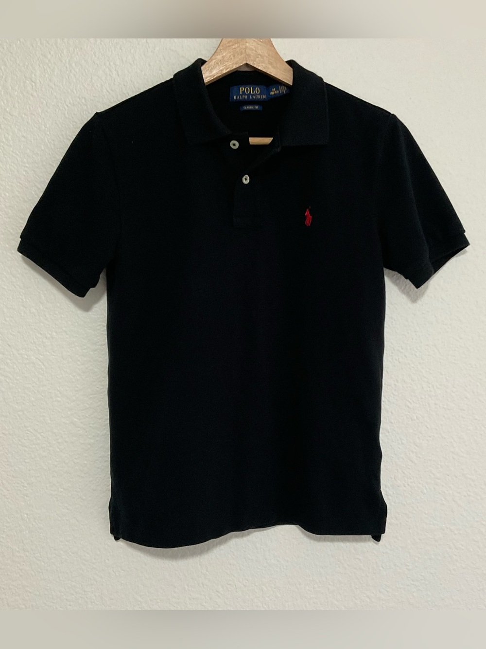 Polo Ralph Lauren Boys Black Polo Shirt M 10-12  Short Sleeve